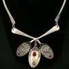 Sterling Silver, Reticulated Silver, Keum Boo, Fire Opal and Pearl Necklace (Detail)